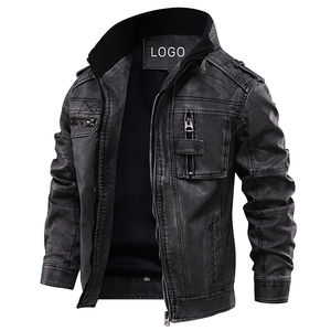 Chaqueta de moto personalizada de alta calidad para hombre con cuello levantado temporada de invierno Gran oferta chaqueta de cuero de vaca pura negra para hombre - Product Image 5