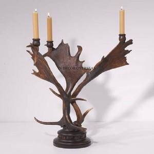 Color plata brillante pulido y hojas chapadas en oro de alto grado diseñador de calidad superior Metal hecho candelabro suministros - Product Image 2