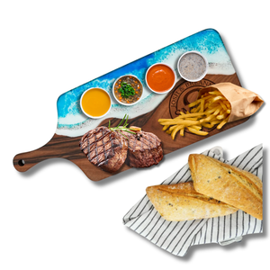 เขียงไม้ไผ่แกะสลักลายมหาสมุทรจานเสิร์ฟศิลปะทำจากเรซิ่นขนาดใหญ่สำหรับกระดานชาร์คิวรี - Product Image 5