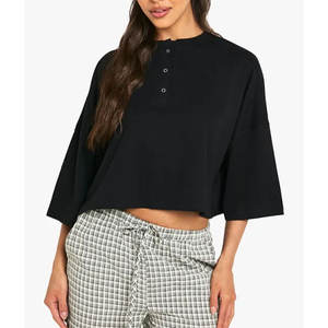 T-shirt 100% coton pour femmes T-shirt en tissu durable respirant et écologique T-shirts courts de meilleure qualité - Product Image 5