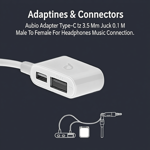 Adaptador de audio tipo C a conector de 3,5 mm, macho a hembra, de 0,1 m, para conexión de auriculares y música - Product Image 3