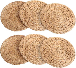 Wholesale High Quality Handwoven Set of 6 Round Water Hyacinth <b>PC</b> Mat Placemats and Holder for <b>Tables</b> in Vietnam - Product Image 2