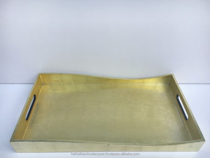Bandeja redonda de madera lacada en madreperla de tamaños personalizados de calidad superior para decoración del hogar y almacenamiento de alimentos al por mayor - Product Image 6