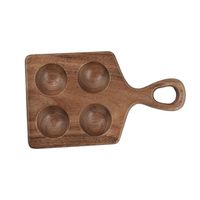 Bandeja Porta Huevos de Madera Ecológica Hecha a Mano con Asa, Utensilio de Cocina para Refrigerador o Encimera, Fábrica Vietnamita Lavihex 19x11cm