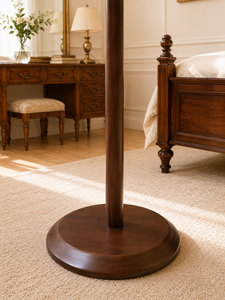 Walnut Valet Stand Wooden Coat <b>Rack</b> Floor Standing Garment Hanger Pants Rod <b>Clothes</b> Organizer Bedroom Entryway Hotel - Product Image 4