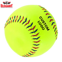Bola lembut 12 inci logo neon warna kustom kulit PU harga rendah bola mainan latihan luar ruangan dan dalam ruangan