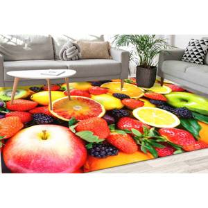 Tapis imprimé Fruits : Moderne, coloré, estival, pour cuisine, salon, avec poils doux - Product Image 2