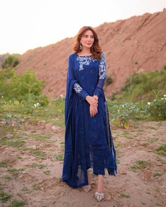 Vestidos Shalwar Kameez de Chifón con Bordado Pesado Hecho a Mano, Diseño de Alta Costura, para Mujer, Estilo Indio Pakistaní, para Fiestas, Casual, para Exteriores - Product Image 2