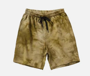 Nouveaux shorts de lavage à l'acide pour hommes Shorts imprimés hommes cravate teinture court personnalisé cordon coton polaire survêtement lavage à l'acide Shorts pour hommes - Product Image 6