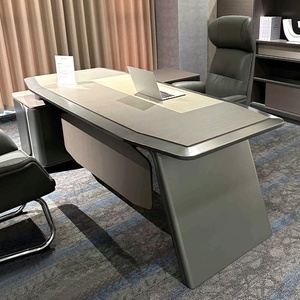 Modern Luxury Wooden Executive <b>Office</b> Desk L Shaped Boss Manager <b>Table</b> Ergonomic CEO Furniture High Quality MDF - Product Image 2