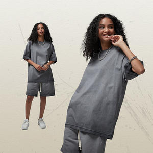 Unisex Vintage Sun Faded Short-Sleeved <b>Tshirt</b> for Men Women Custom Logo 100% Cotton Casual Style Blank Design Oversized Fit - Product Image 3