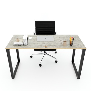 โต๊ะทำงานไม้และโลหะทรงสี่เหลี่ยมสไตล์โมเดิร์นมินิมอล 140x60 ซม. - Product Image 1