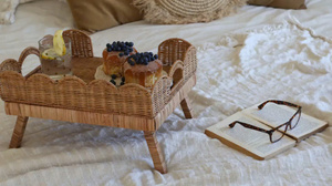 ¡2025 TENDENCIA! FABRICANTE DE VIETNAM BANDEJA DE DESAYUNO DE RATÁN FESTONEADO NATURAL, MESA DE CENTRO, BANDEJA DE SERVICIO - Product Image 2