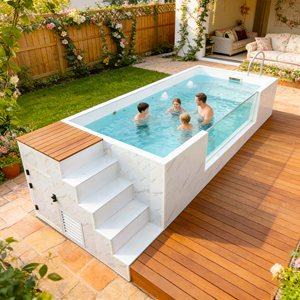 Piscinas portátiles para exteriores en contenedores de envío de 20 pies y 40 pies, piscina infantil de fibra de vidrio en contenedor. - Product Image 1