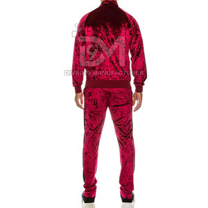 Ensembles de survêtements en velours personnalisés de grande taille pour hommes de haute qualité, écologiques et respirants à motif uni pour l'hiver - Product Image 2
