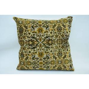 Almohada de lana beige de 28x28 pulgadas con estampado natural Kantha Patchwork Técnica tejida vintage - Product Image 1