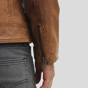 แจ็คเก็ตหนังวัวแท้สำหรับขี่มอเตอร์ไซค์ แจ็คเก็ตลำลองผ้าแคนวาสสำหรับฤดูหนาว คุณภาพดีที่สุด ไซส์ใหญ่พิเศษสำหรับผู้ชาย - Product Image 5