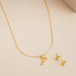 92.5 Silver Pendant with Chain and <b>Earring</b> Set Fine Jewelry with Emerald Cut Zircon Gold Plated for Parties and Gifts 188233 - Product Image 2