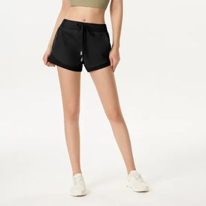 Short de sport à taille élastique personnalisé pour femmes 100% coton respirant pour la course d'été Fitness & Yoga Plain Design - Product Image 2