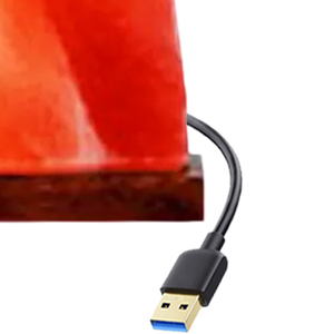 Lámpara USB de sal del Himalaya hecha a medida, decoración ligera del hogar, Base de madera, precio bajo, lámparas de sal USB de alta calidad - Product Image 2