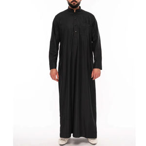 Thobes pour la prière de Dubaï pour hommes, couleur unie, style arabe, style islamique, quotidien - Product Image 5