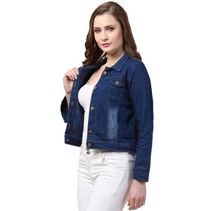 Chaquetas Vaqueras de Alta Calidad para Mujer, Chaquetas Vaqueras Cortas de Manga Larga para Mujer en Venta, Servicio OEM, Chaqueta Vaquera Personalizada para Mujer - Product Image 1