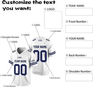 Maillot d'entraînement de football américain personnalisé imprimé par transfert thermique, manches courtes, maille respirante, option grande taille, devant - Product Image 4