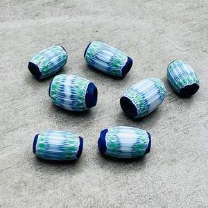 Cristal de Murano vintage motifs à rayures uniques au chalumeau et perles de verre lot en vrac en gros pour la fabrication de bijoux et l'artisanat - Product Image 2