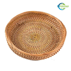 Cesta de almacenamiento de fruta de ratán tejida a mano de Vietnam Bandeja de comida Cesta de pan Ideal para la hora del té, el desayuno y las fiestas - Product Image 6