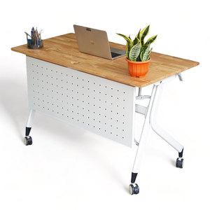 Minimilist <b>Foldable</b> Mobile <b>Office</b> <b>Desk</b> with Back Panel-HBMS001 - Product Image 1