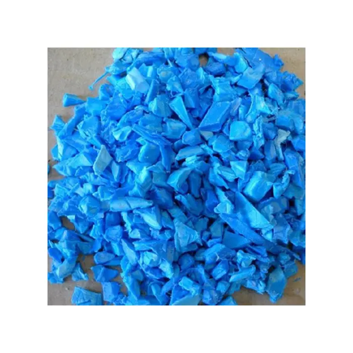 HDPE טחינה מחדש ארגזי HDPE טחינה מחדש שאריות פלסטיק שאריות תופים כחולים סיטונאי באיכות גבוהה טחינה מחדש Hdpe Ldpe כחול תוף גרוטאות/חם