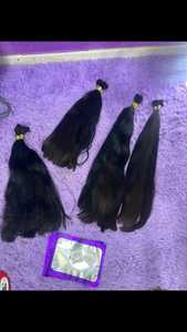 Cheveux brésiliens vierges non traités, tissage de cheveux Remy, cuticule alignée, 100g, double trame à la machine - Product Image 5