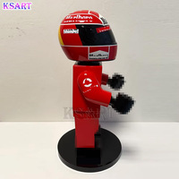 Support de casque de course en fibre de verre, sculpture de modèle de voiture de course F1, figurine en briques, décoration artisanale en résine