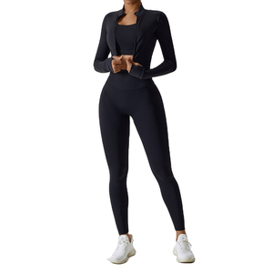 Ensemble de yoga 3 pièces respirant pour femme grande taille : Leggings taille haute, brassière sans manches imprimé léopard XXL, anti-transpiration - Product Image 6