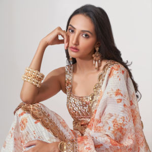 ส่าหรีผ้าโปร่งบางสวมใส่ตามเชื้อชาติที่สวยงามสำหรับผู้หญิงจาก fabzone อินเดีย - Product Image 1