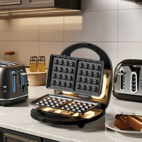 Gaufrier électrique multifonction Machine à sandwich à beignets Four à gâteau aux noix Grille-pain BBQ Grill Non-Stick10 plaque de cuisson en option