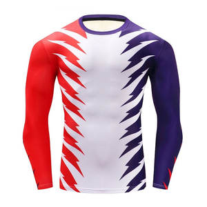 2024 hombres transpirable compresión Fitness correr manga larga deportes camisa Rashguard gimnasio ropa para entrenamiento BJJ - Product Image 1