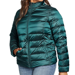 Bubble Puffer longues doudounes imprimer plaine chaud personnalisé tissé épais extérieur hiver teint à capuche Nylon Shell femmes dames - Product Image 5