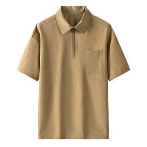 Chemises respirantes à demi fermeture éclair polos OEM de haute qualité pour hommes légers pour l'été vêtements pour hommes vêtements en coton grande taille - Product Image 4