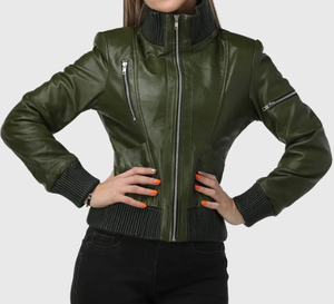 Veste en cuir ajustée pour femmes de haute qualité | Veste en cuir véritable en cuir de vachette pour des tenues à la mode - Product Image 2