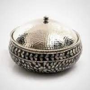 Ensemble de 3 plats en forme de triangle Casserole couleur argent martelé Texture Design vaisselle de table pièce maîtresse fournitures de marmite - Product Image 3