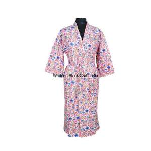 Kimono en coton Kantha, veste en coton Kantha faite à la main en Inde, vêtement de plage, robe longue en coton Kantha cousue à la main, peignoir - Product Image 1