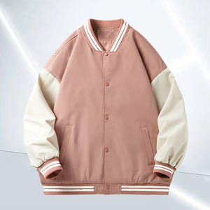 High Quality Oversized Varsity Jacket for Men Custom Print Embroidered Stand Collar High Street CollegeBaseballjacket for men - Product Image 4