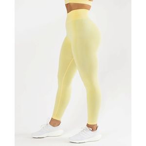 Legging en tricot sans couture 51% Polyamide 38% Polyester 11% elasthanne fuselé taille haute en limonade respirante pour femmes - Product Image 1