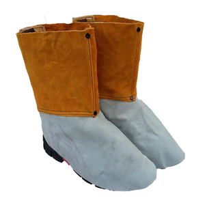 Top Selling Custom Logo Cowhide Leather Half <b>Boots</b> Waterproof Welding Spats with Shoe <b>Cover</b> for Foot Protection for Welder - Product Image 2
