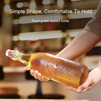 Bouteille en verre hermétique de 120 ml/250 ml/320 ml/500 ml/600 ml/1000 ml, etc., avec couvercle à boucle anti-fuite, pichet, carafe
