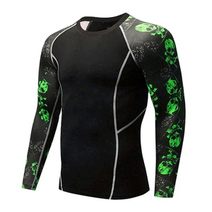 Men's Compression Rash Guard Shirt | Full Sleeve UPF50+ Breathable Quick Dry Eco-Friendly for BJJ Grappling Fight Training - Product Image 1