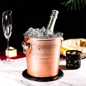 3L <b>Rose</b> Gold Stainless Steel <b>Champagne</b> Ice Bucket with Handles Rust-Resistant for Bar, Hotel & Events Bulk Wholesale Supplier - Product Image 3