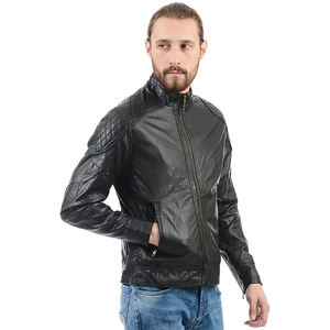 Chaquetas de Cuero PU de Alta Calidad para Hombre, Primavera, Otoño, Cuello Alto Sólido, Personalizadas, Chaqueta de Hombre Moderna de Buena Calidad - Product Image 5