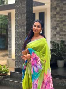 Ropa tradicional india y paquistaní Georgette trabajo hecho a mano Saree estilo informal de verano para fiestas bodas Diwali festividades - Product Image 2